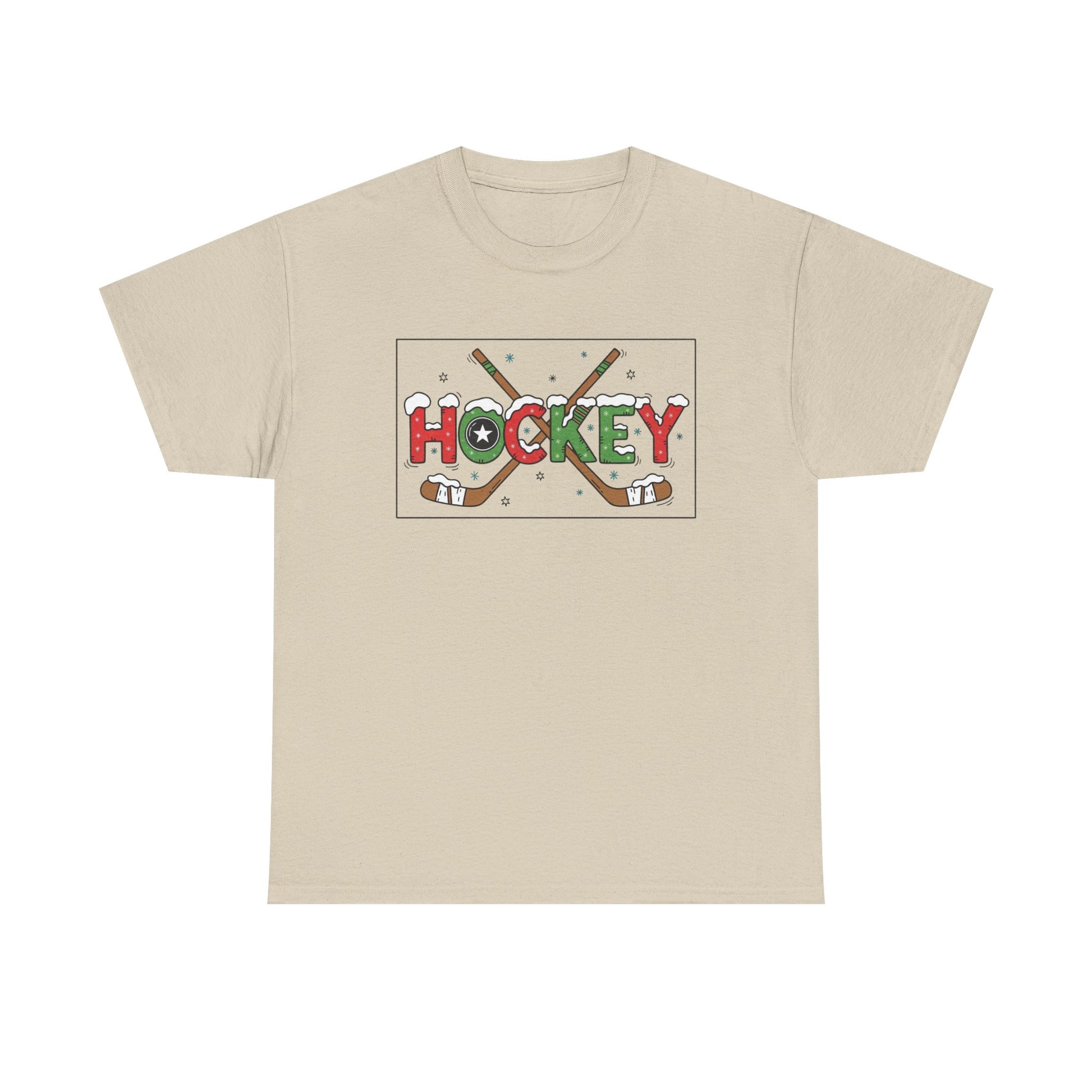 Hockey Holiday Tee - Unisex Cotton Shirt, Perfect for Sports Lovers, Christmas Gifts, Winter Parties, Game Days, Ice Hockey Enthusiasts