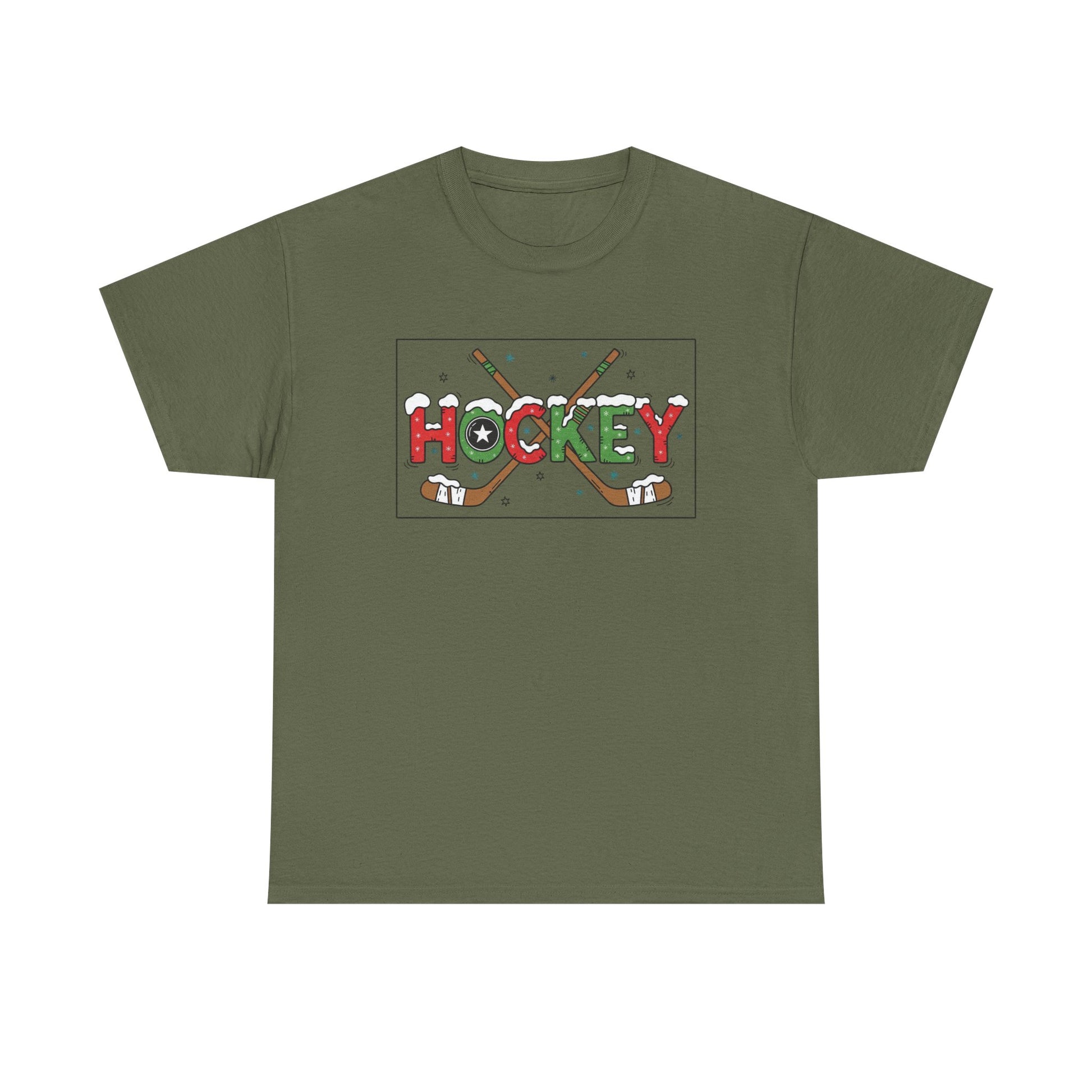 Hockey Holiday Tee - Unisex Cotton Shirt, Perfect for Sports Lovers, Christmas Gifts, Winter Parties, Game Days, Ice Hockey Enthusiasts