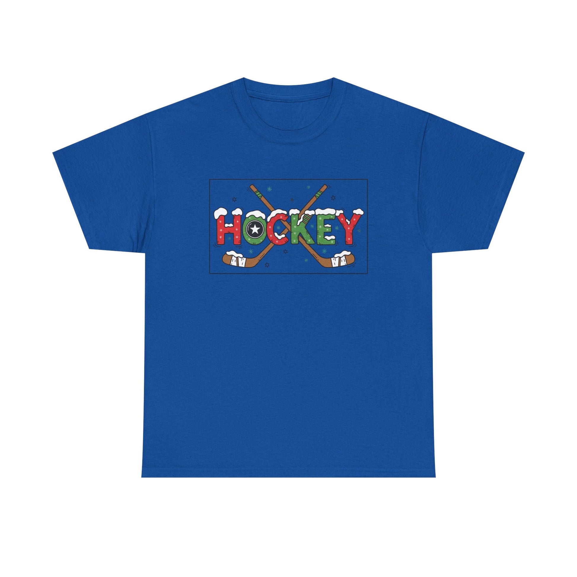 Hockey Holiday Tee - Unisex Cotton Shirt, Perfect for Sports Lovers, Christmas Gifts, Winter Parties, Game Days, Ice Hockey Enthusiasts
