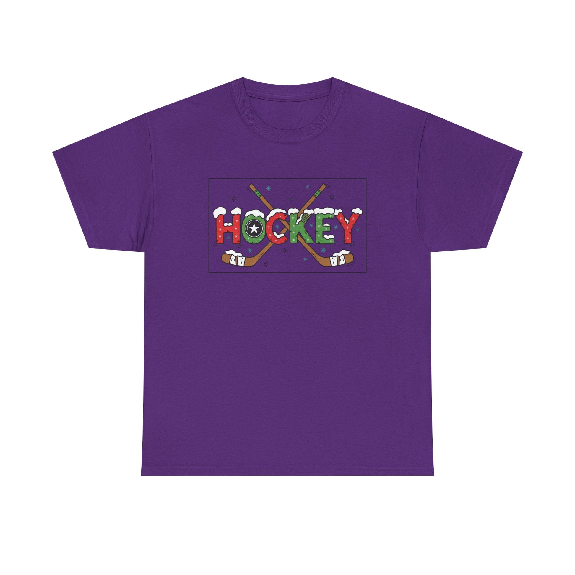 Hockey Holiday Tee - Unisex Cotton Shirt, Perfect for Sports Lovers, Christmas Gifts, Winter Parties, Game Days, Ice Hockey Enthusiasts