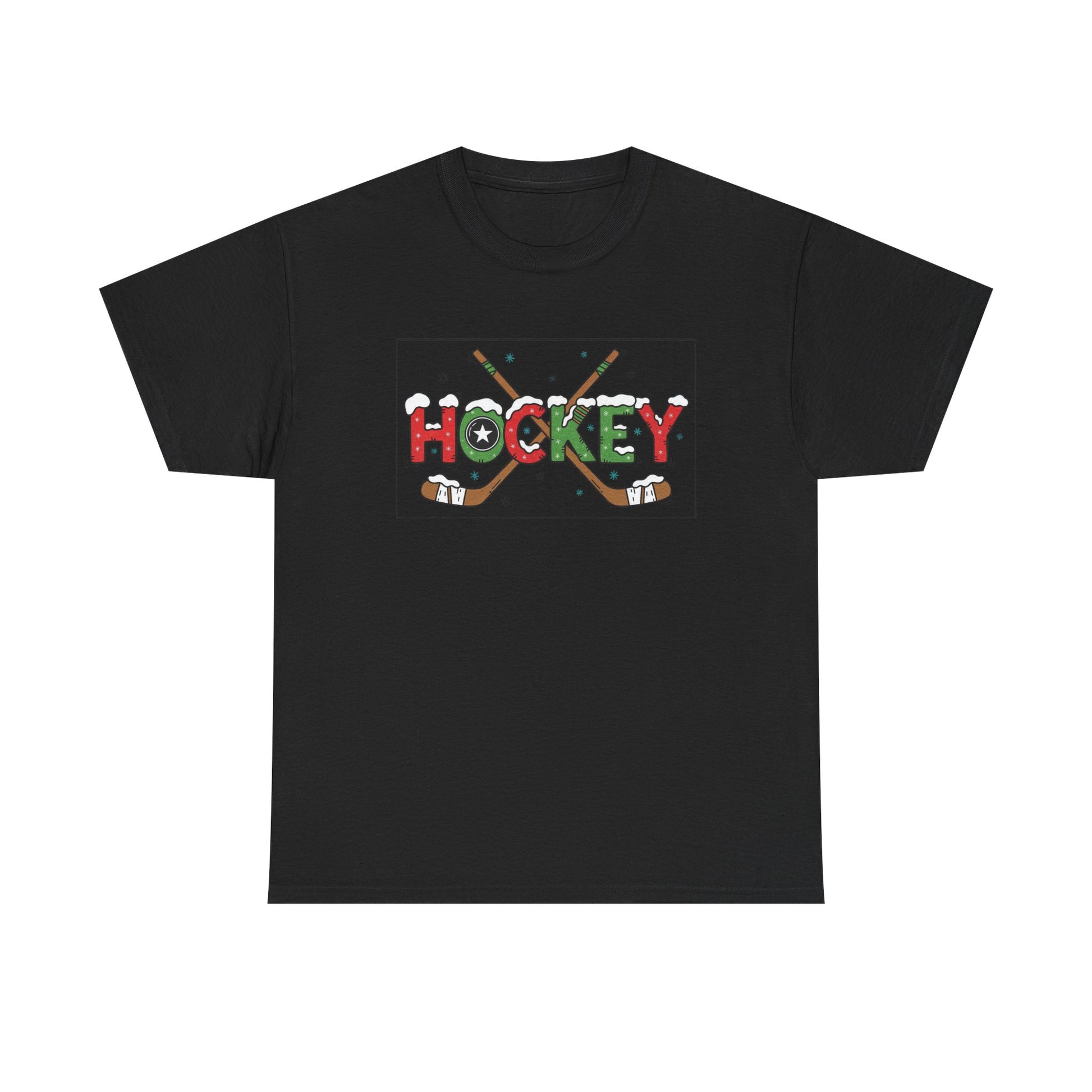 Hockey Holiday Tee - Unisex Cotton Shirt, Perfect for Sports Lovers, Christmas Gifts, Winter Parties, Game Days, Ice Hockey Enthusiasts