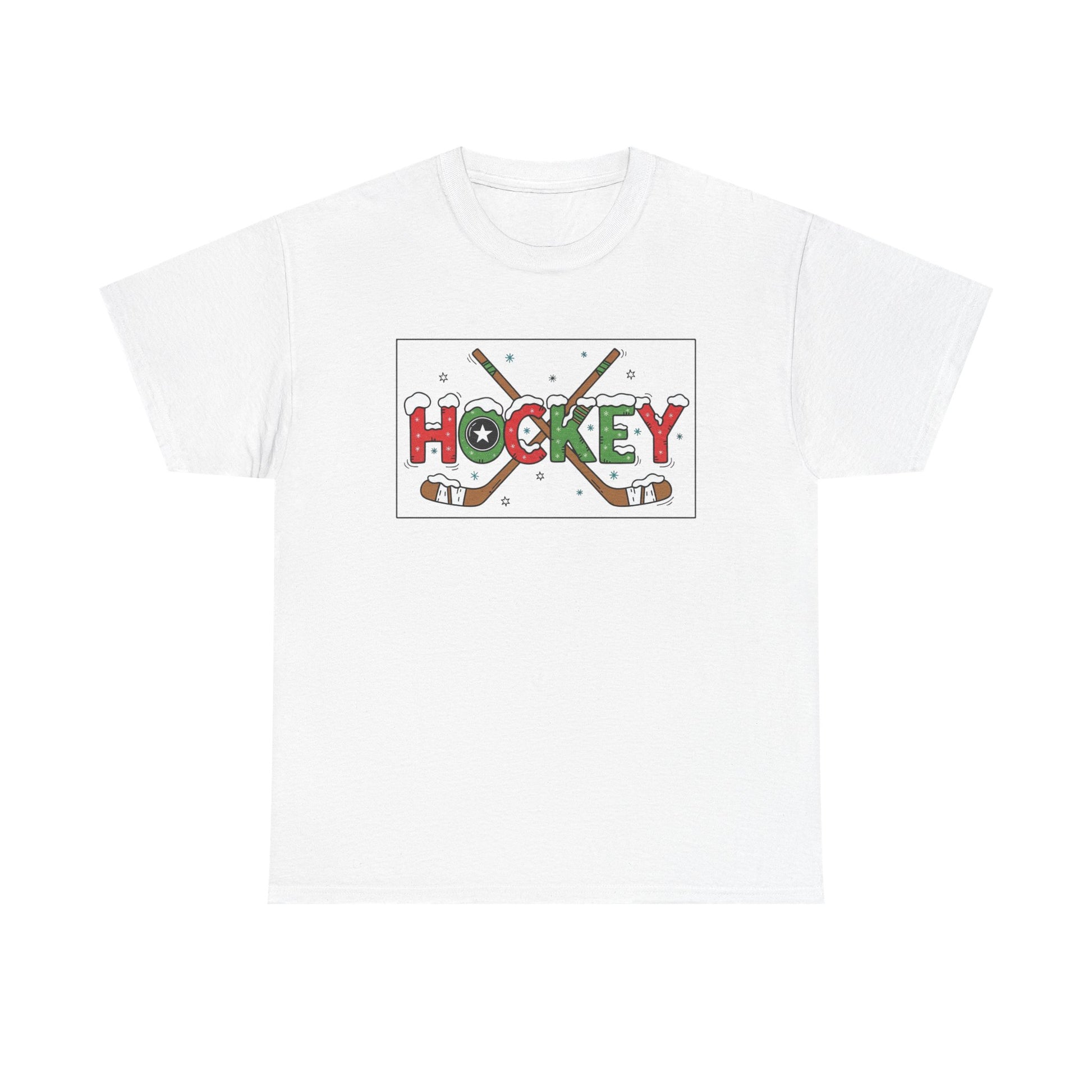 Hockey Holiday Tee - Unisex Cotton Shirt, Perfect for Sports Lovers, Christmas Gifts, Winter Parties, Game Days, Ice Hockey Enthusiasts