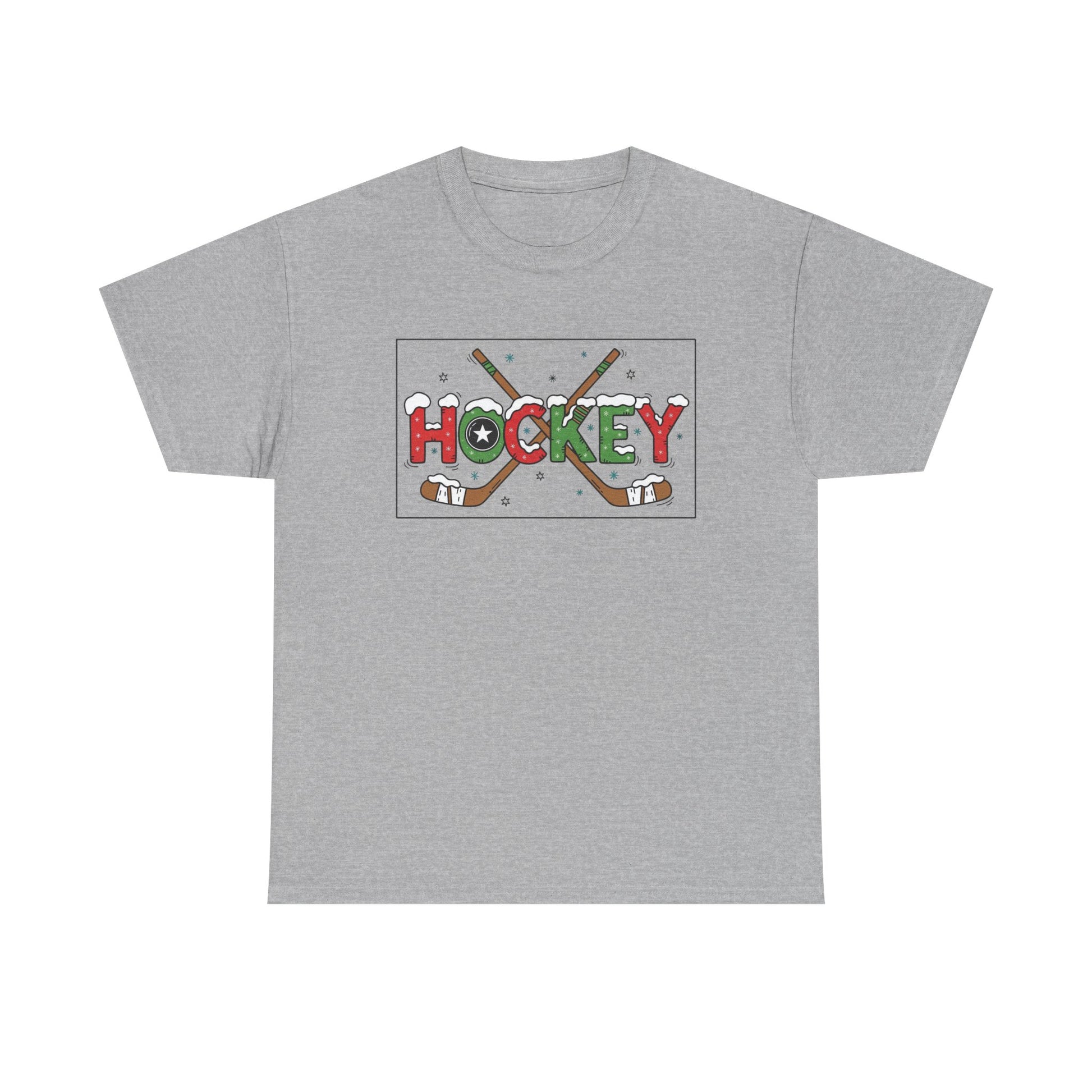 Hockey Holiday Tee - Unisex Cotton Shirt, Perfect for Sports Lovers, Christmas Gifts, Winter Parties, Game Days, Ice Hockey Enthusiasts