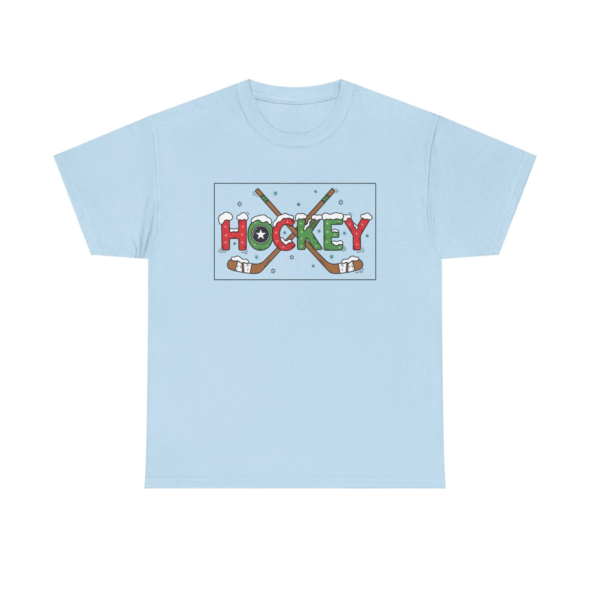 Hockey Holiday Tee - Unisex Cotton Shirt, Perfect for Sports Lovers, Christmas Gifts, Winter Parties, Game Days, Ice Hockey Enthusiasts