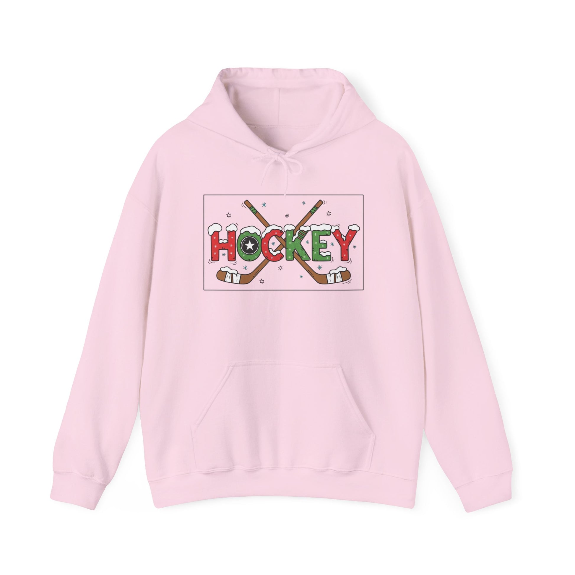 Festive Hockey Hooded Sweatshirt, Cozy Sports Apparel for Hockey Lovers, Christmas Gift, Winter Wardrobe Essential, Unisex Hoodie