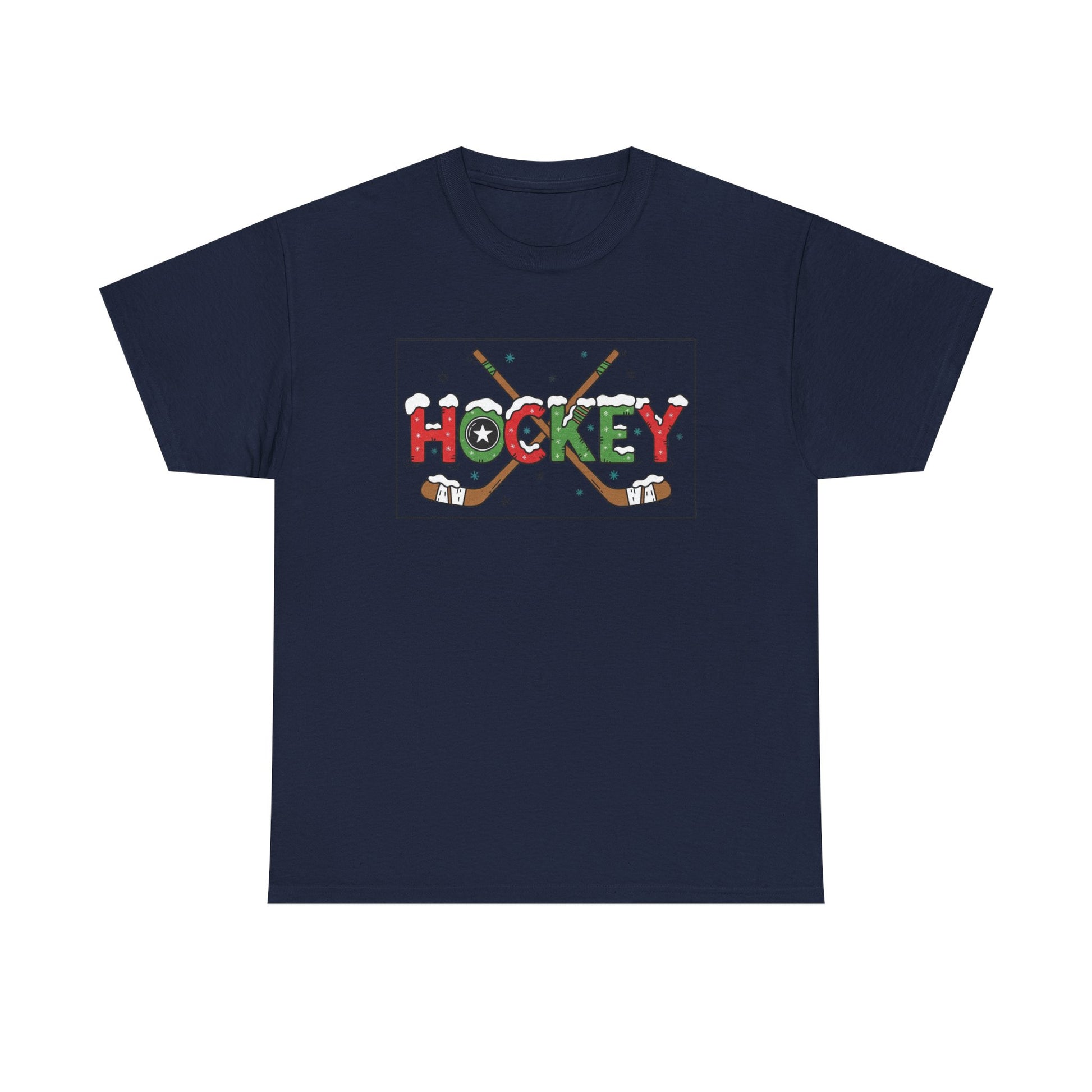 Hockey Holiday Tee - Unisex Cotton Shirt, Perfect for Sports Lovers, Christmas Gifts, Winter Parties, Game Days, Ice Hockey Enthusiasts
