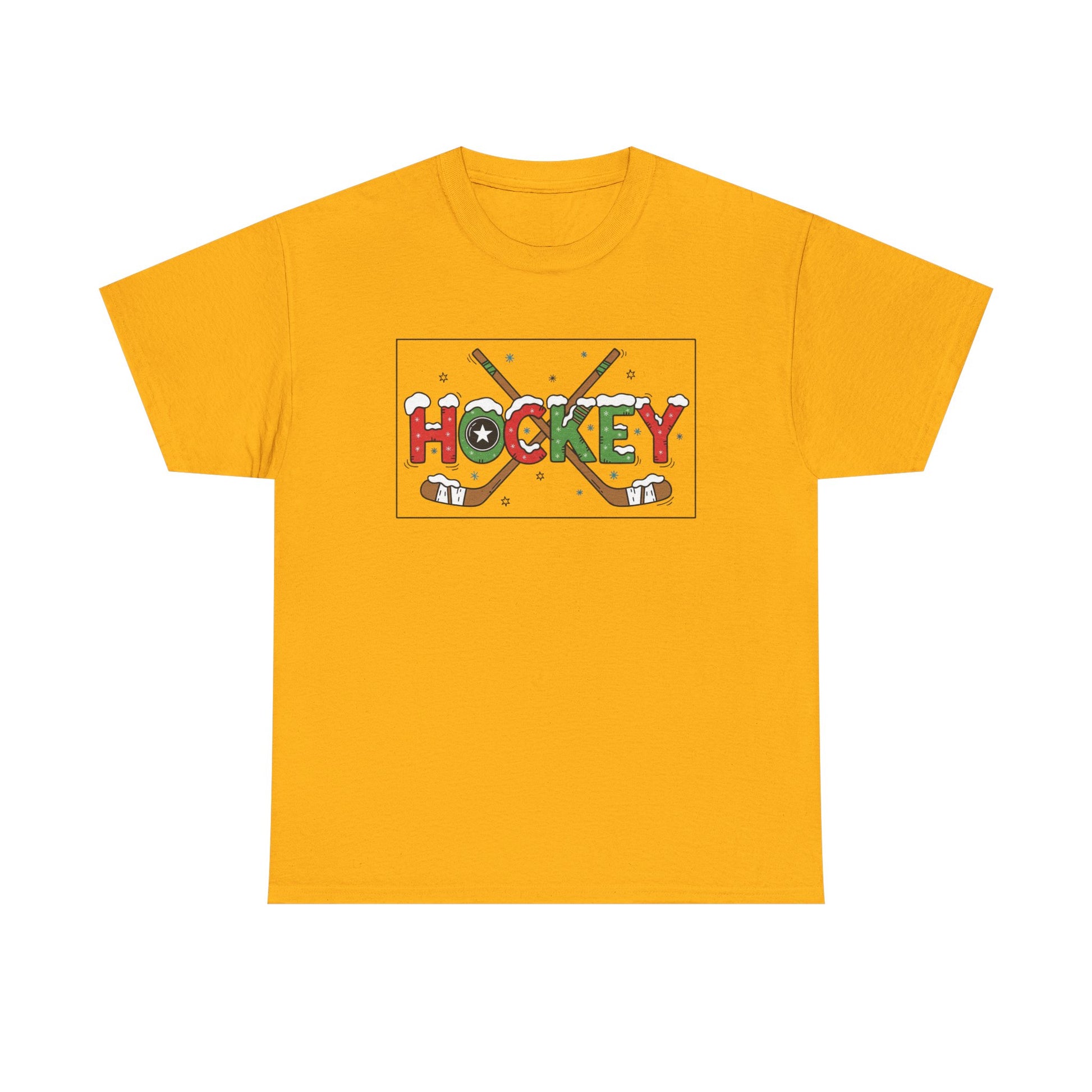 Hockey Holiday Tee - Unisex Cotton Shirt, Perfect for Sports Lovers, Christmas Gifts, Winter Parties, Game Days, Ice Hockey Enthusiasts