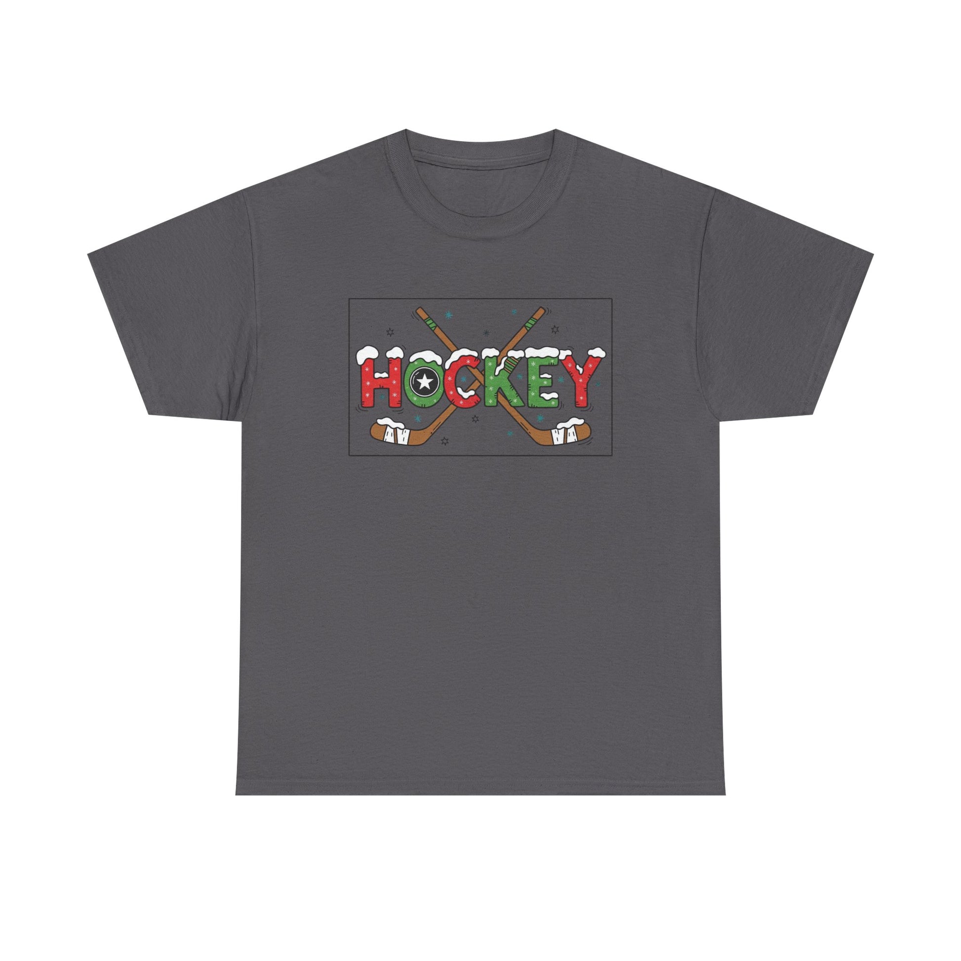 Hockey Holiday Tee - Unisex Cotton Shirt, Perfect for Sports Lovers, Christmas Gifts, Winter Parties, Game Days, Ice Hockey Enthusiasts