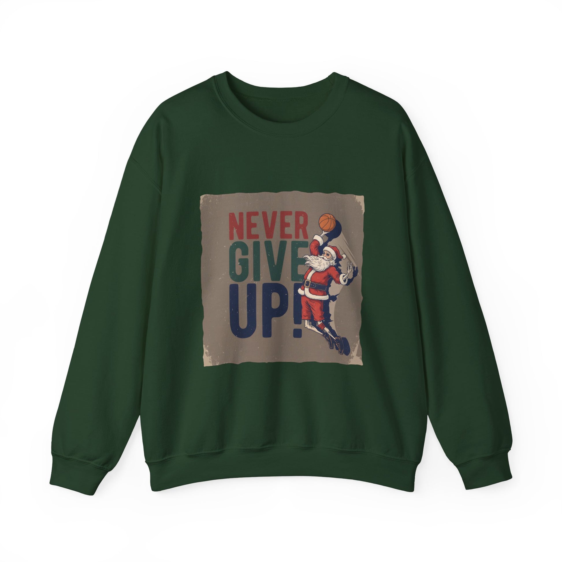 Never Give Up Christmas Sweatshirt for Basketball Players