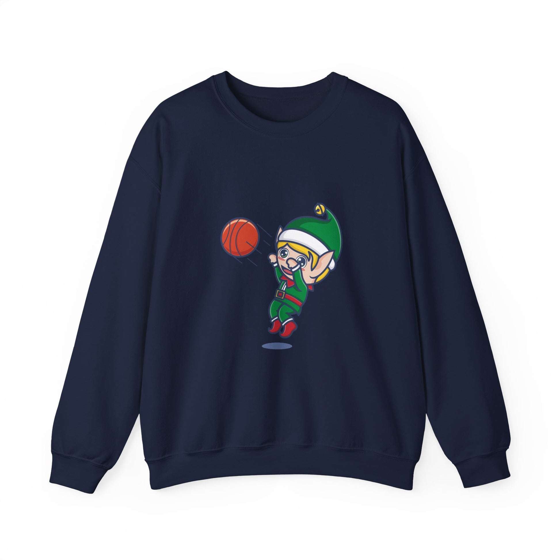 Heather Gray Basketball Elf Christmas Sweatshirt