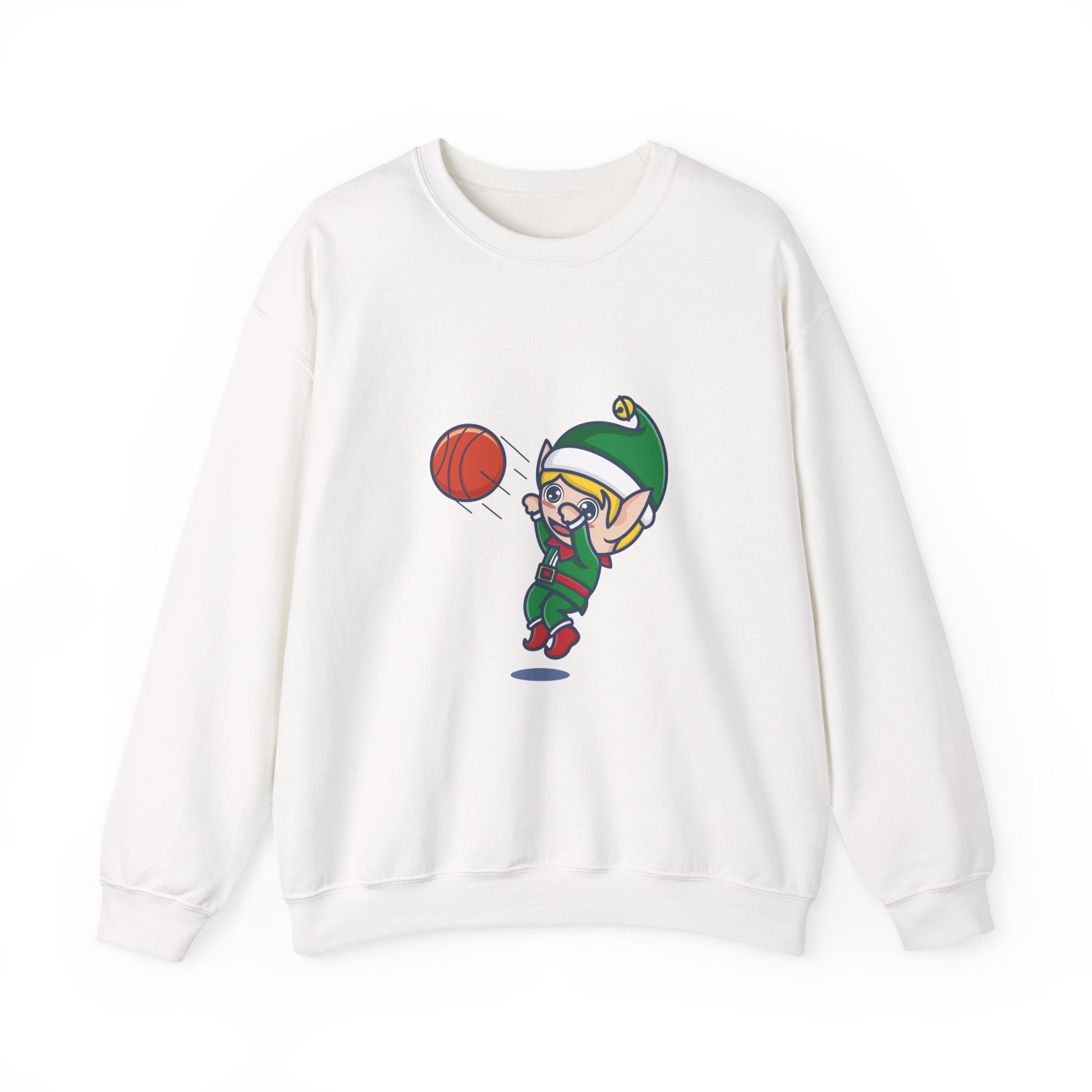 Heather Gray Basketball Elf Christmas Sweatshirt
