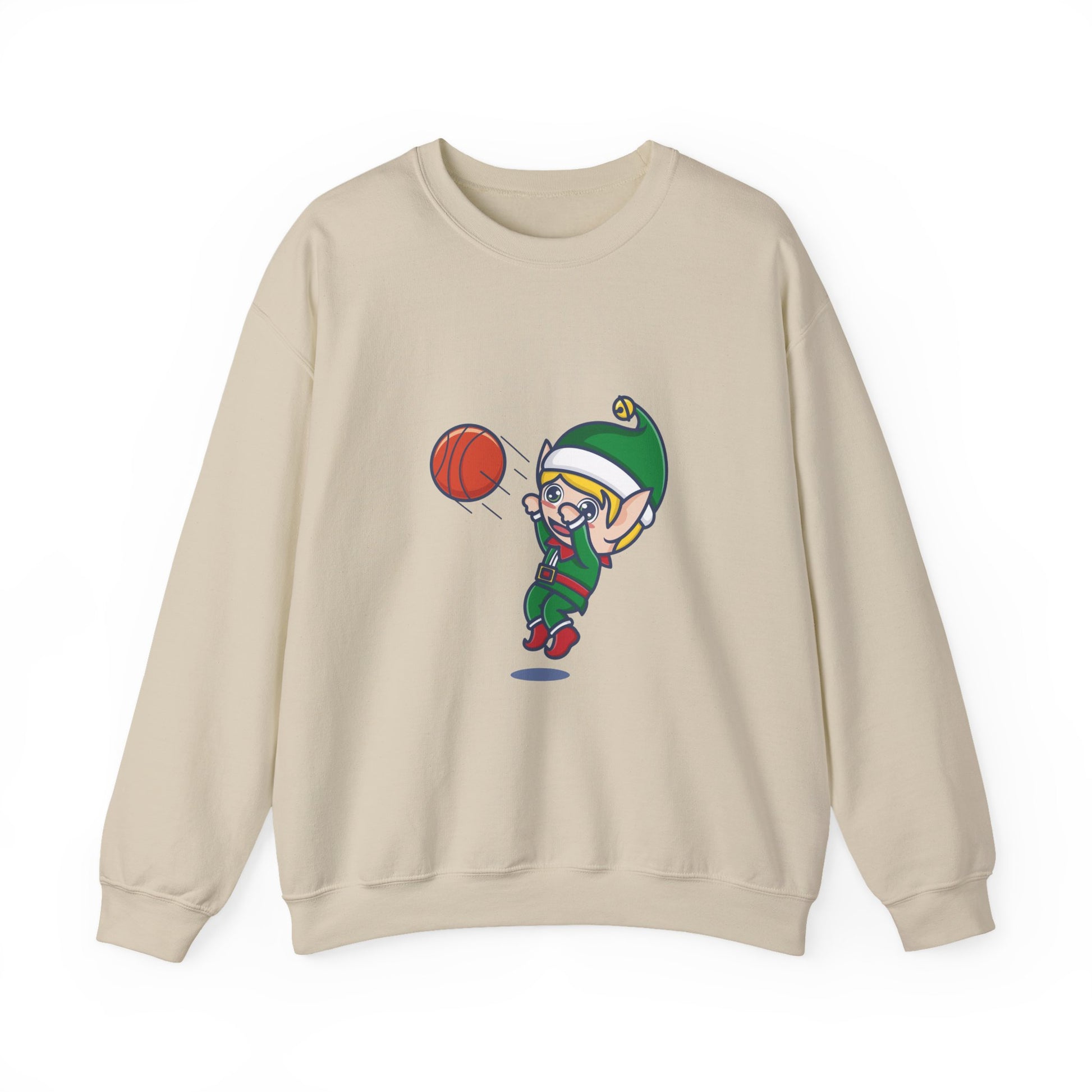 Heather Gray Basketball Elf Christmas Sweatshirt