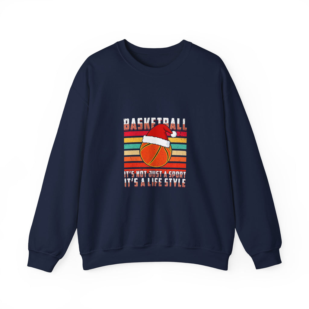 Basketball Christmas Sweatshirt with Santa Hat
