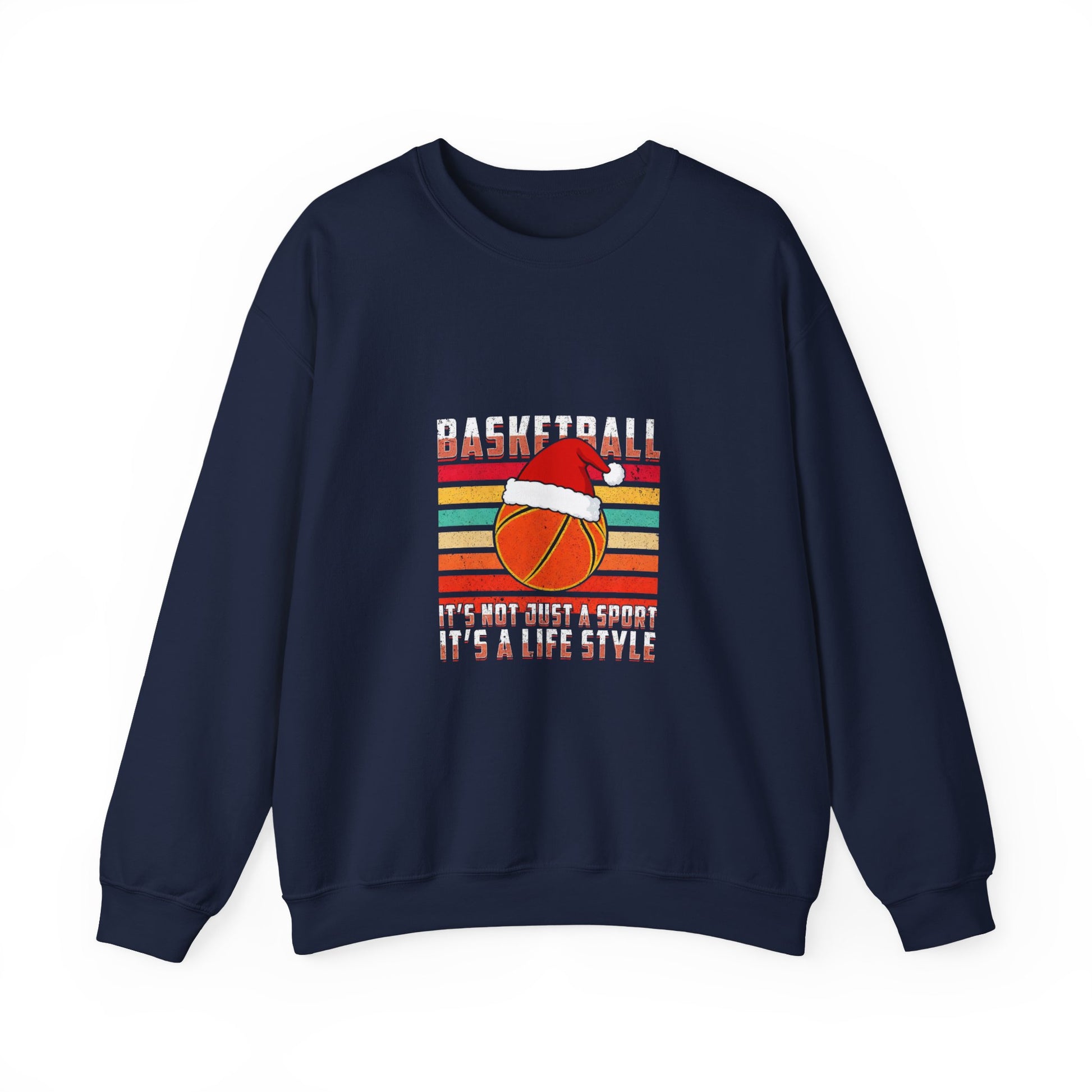 Basketball Christmas Sweatshirt with Santa Hat