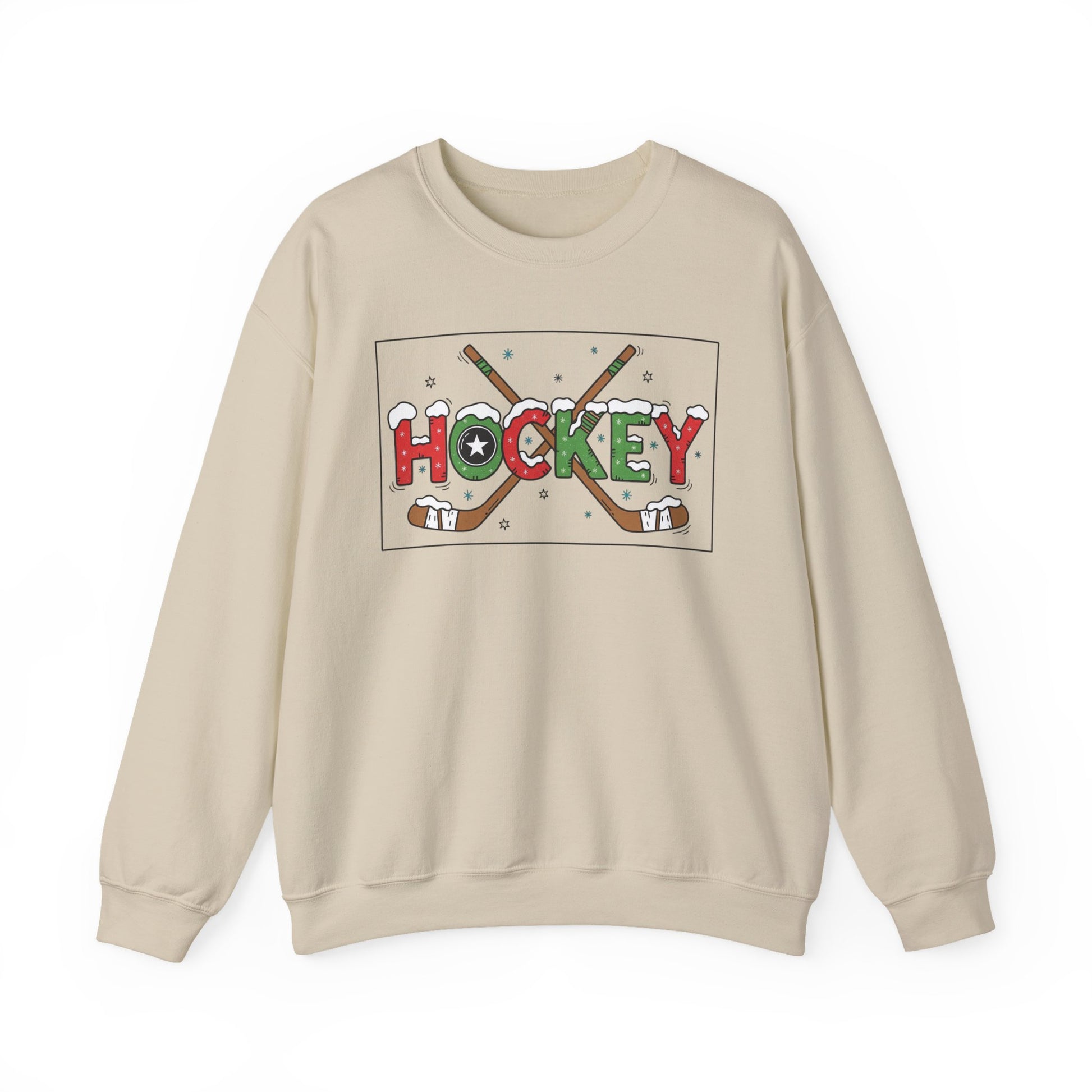 Festive Hockey Sweatshirt for Instant Winter Cheer, Cozy Gift for Sports Lovers, Unisex Crewneck for Game Nights, Holiday Gatherings, [...]