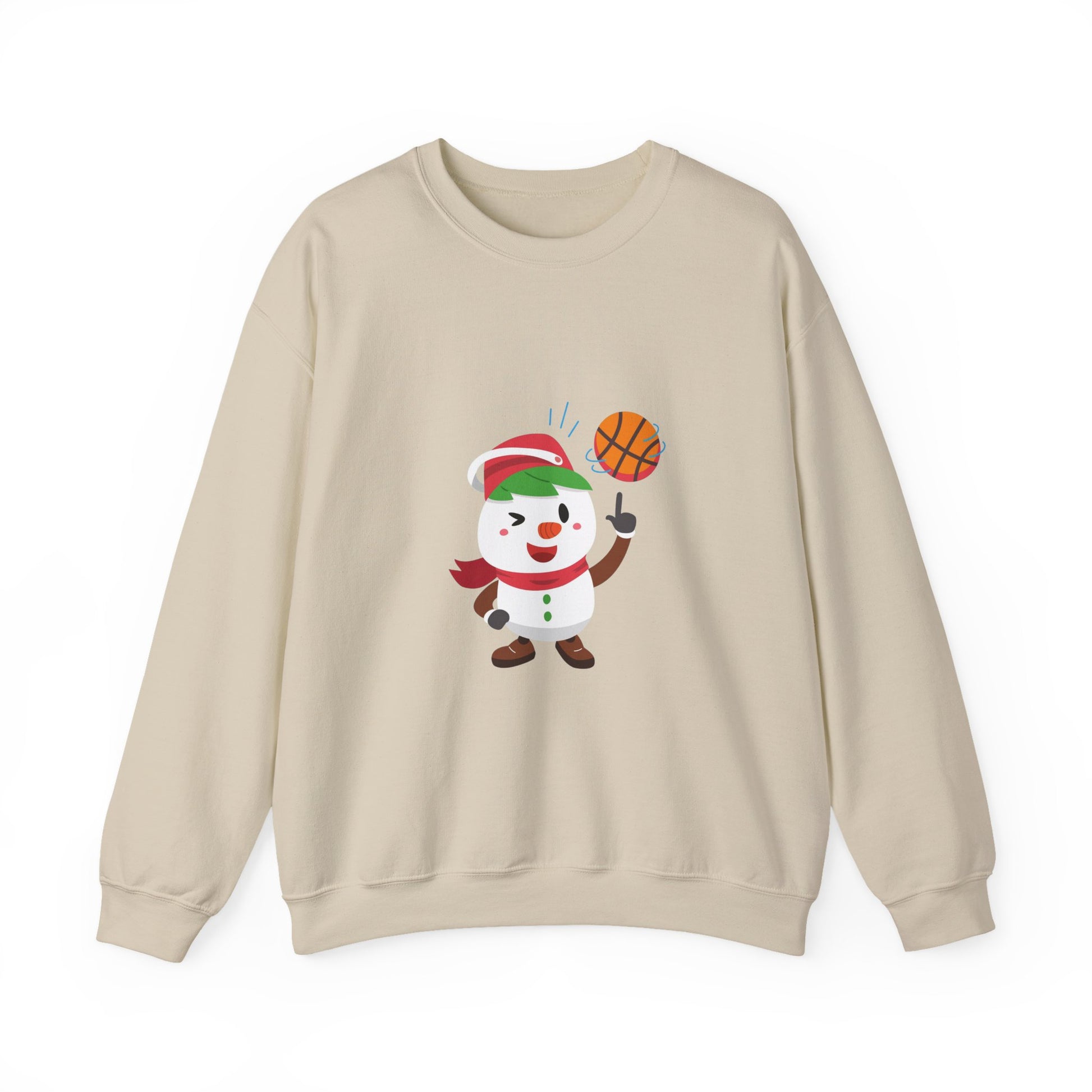 Forest Green Basketball Snowman Christmas Sweatshirt