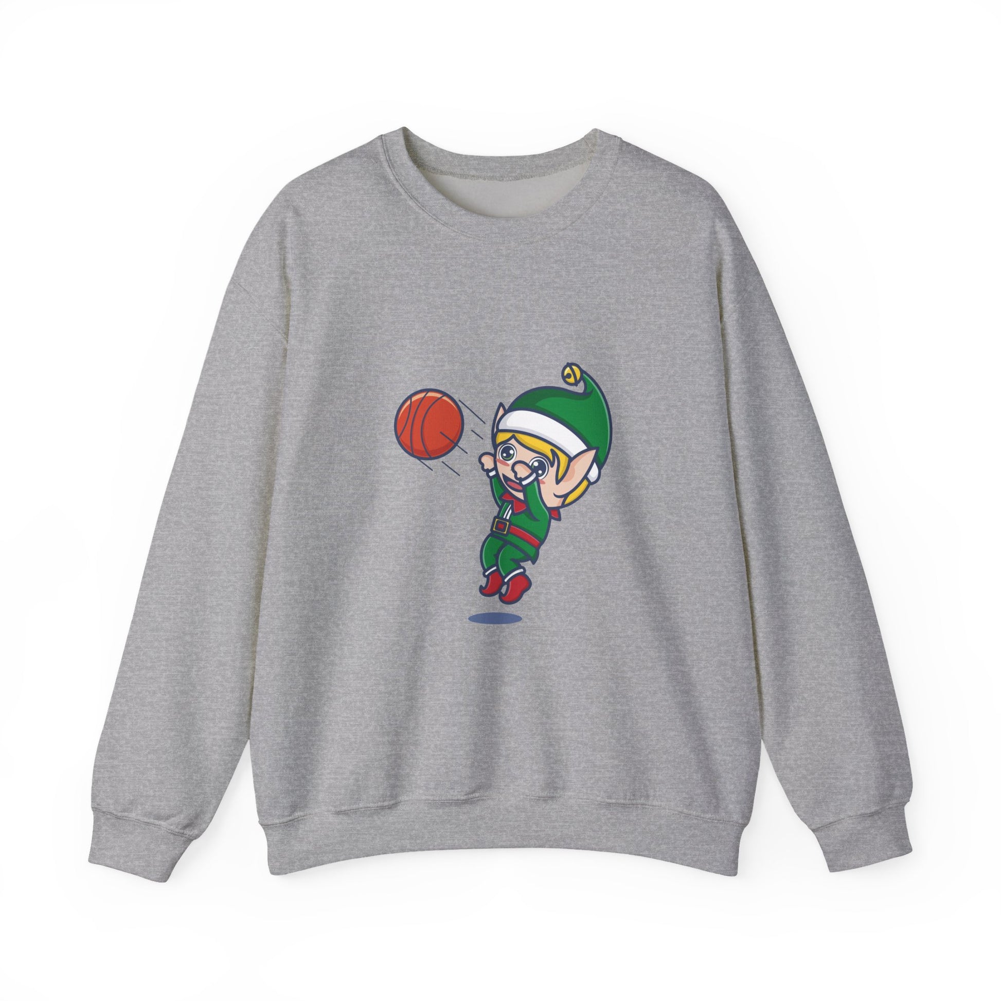 Heather Gray Basketball Elf Christmas Sweatshirt