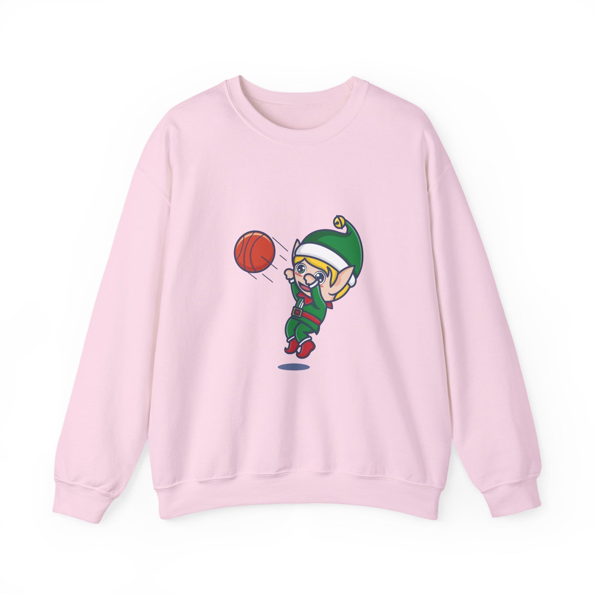 Heather Gray Basketball Elf Christmas Sweatshirt