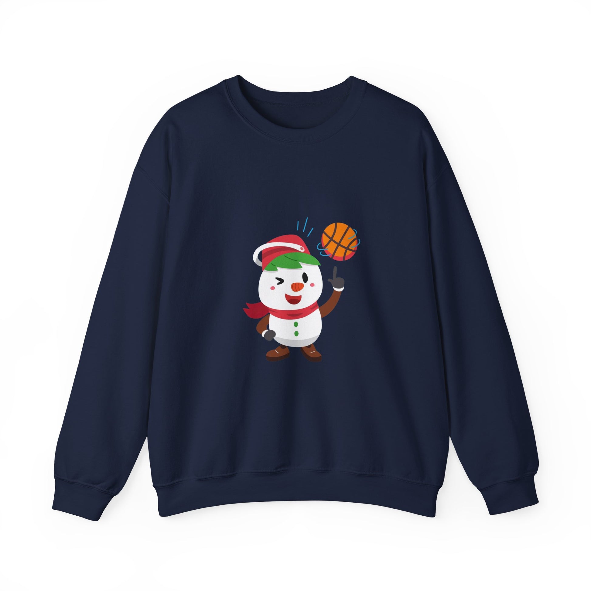 Forest Green Basketball Snowman Christmas Sweatshirt