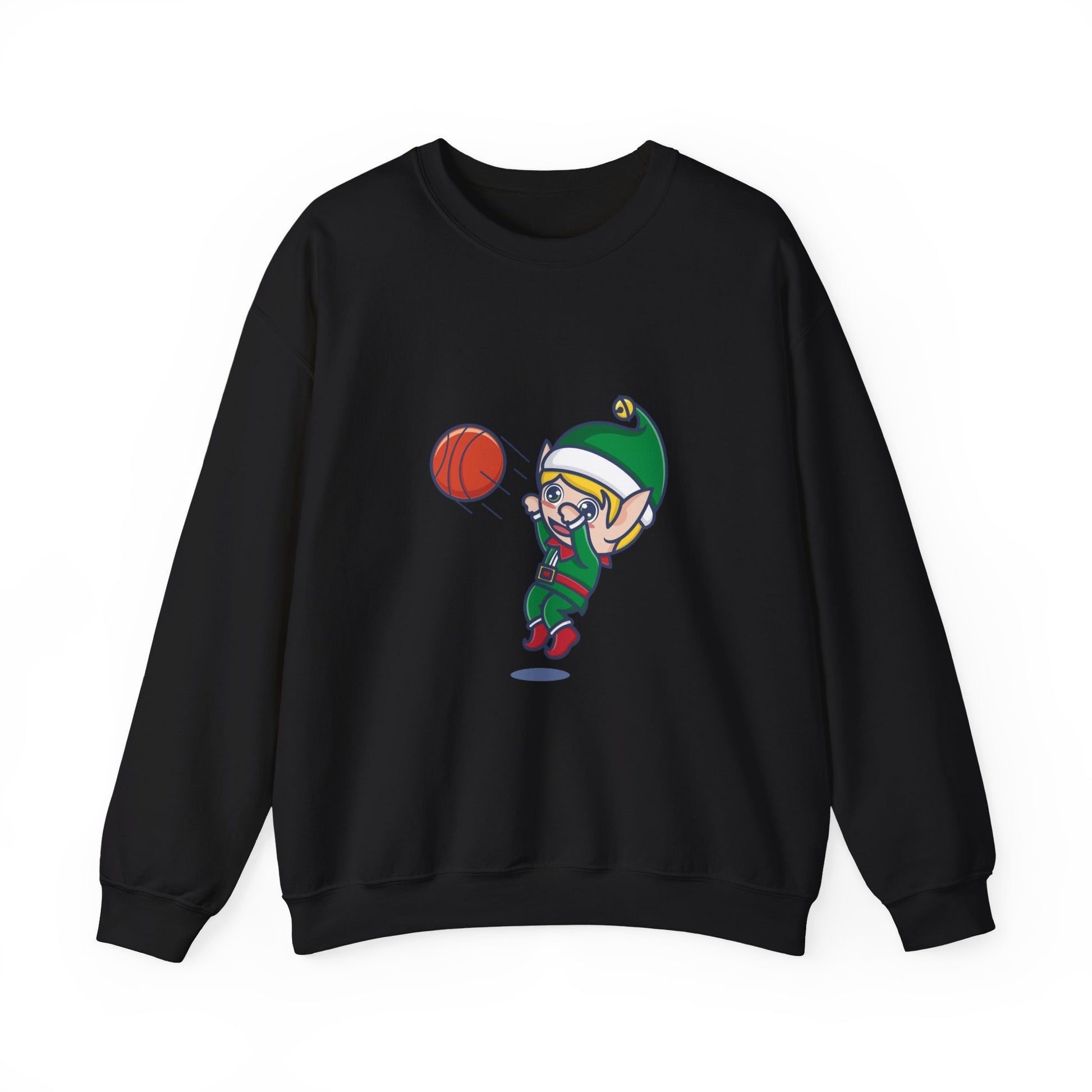 Heather Gray Basketball Elf Christmas Sweatshirt