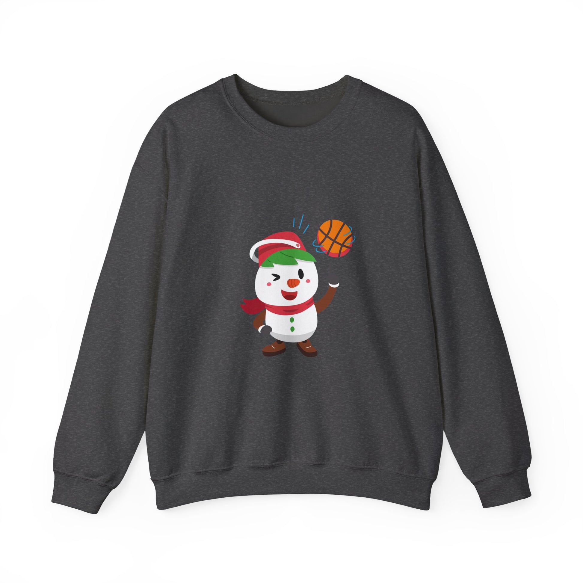 Forest Green Basketball Snowman Christmas Sweatshirt