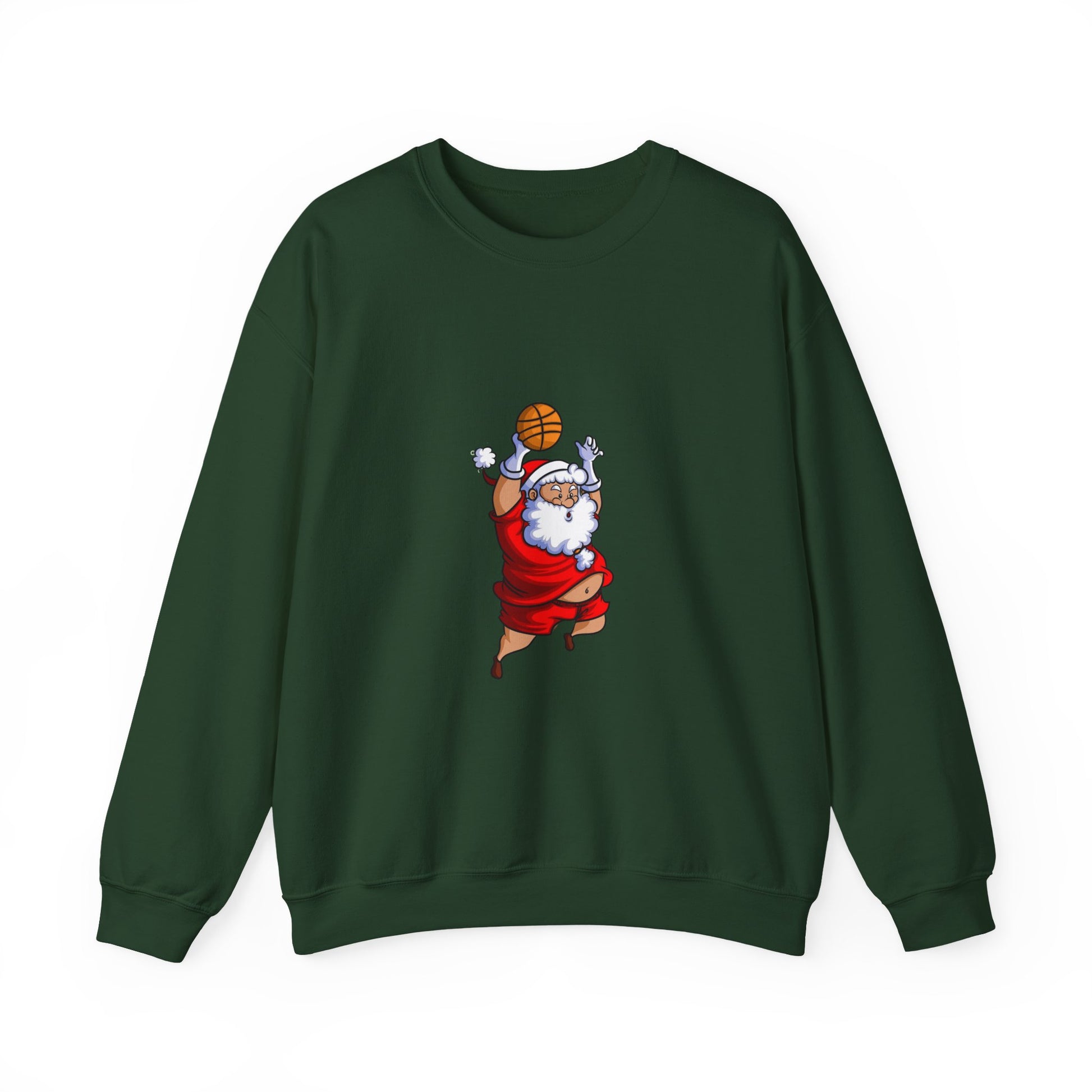 Forest Green Dunking Santa Christmas Sweatshirt