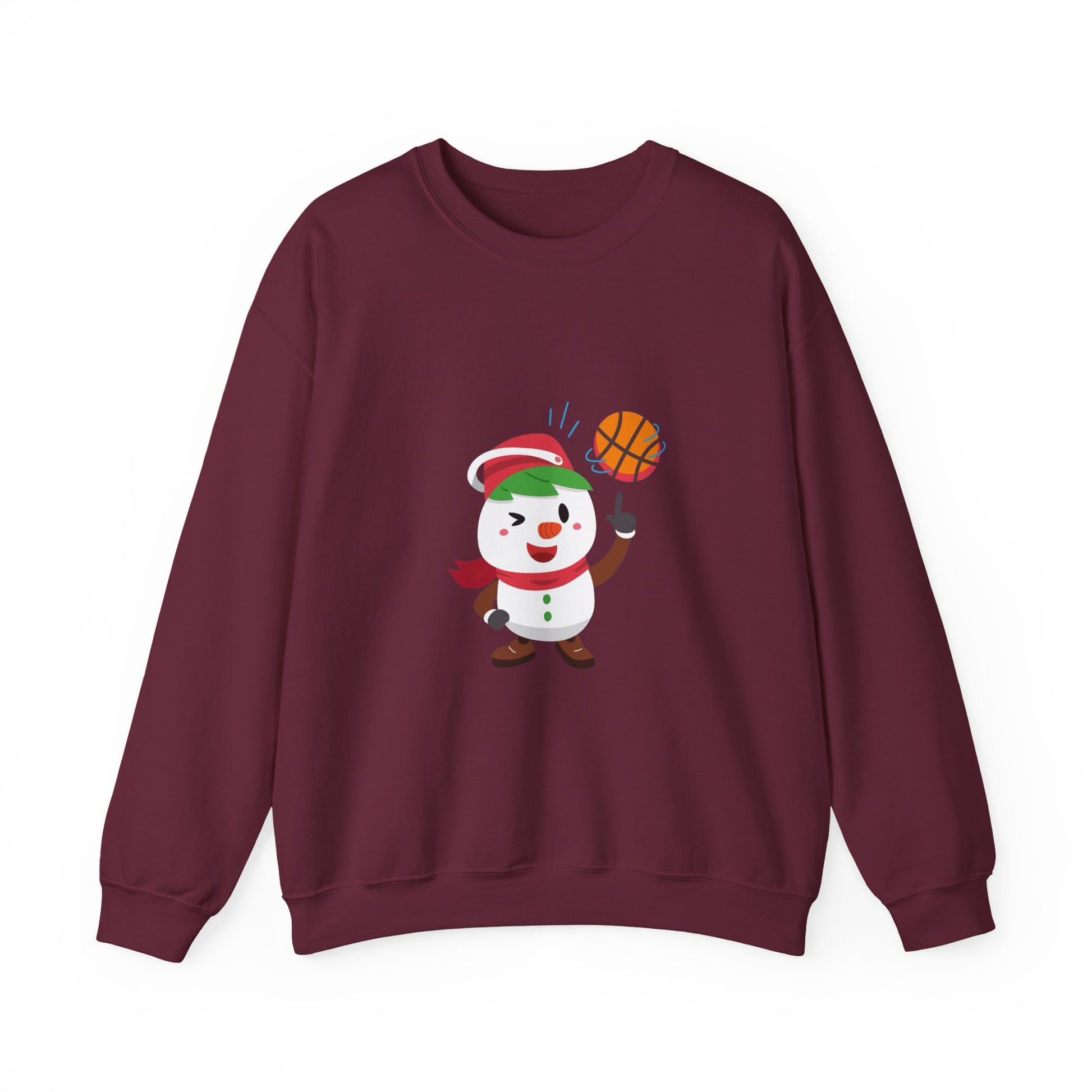 Forest Green Basketball Snowman Christmas Sweatshirt