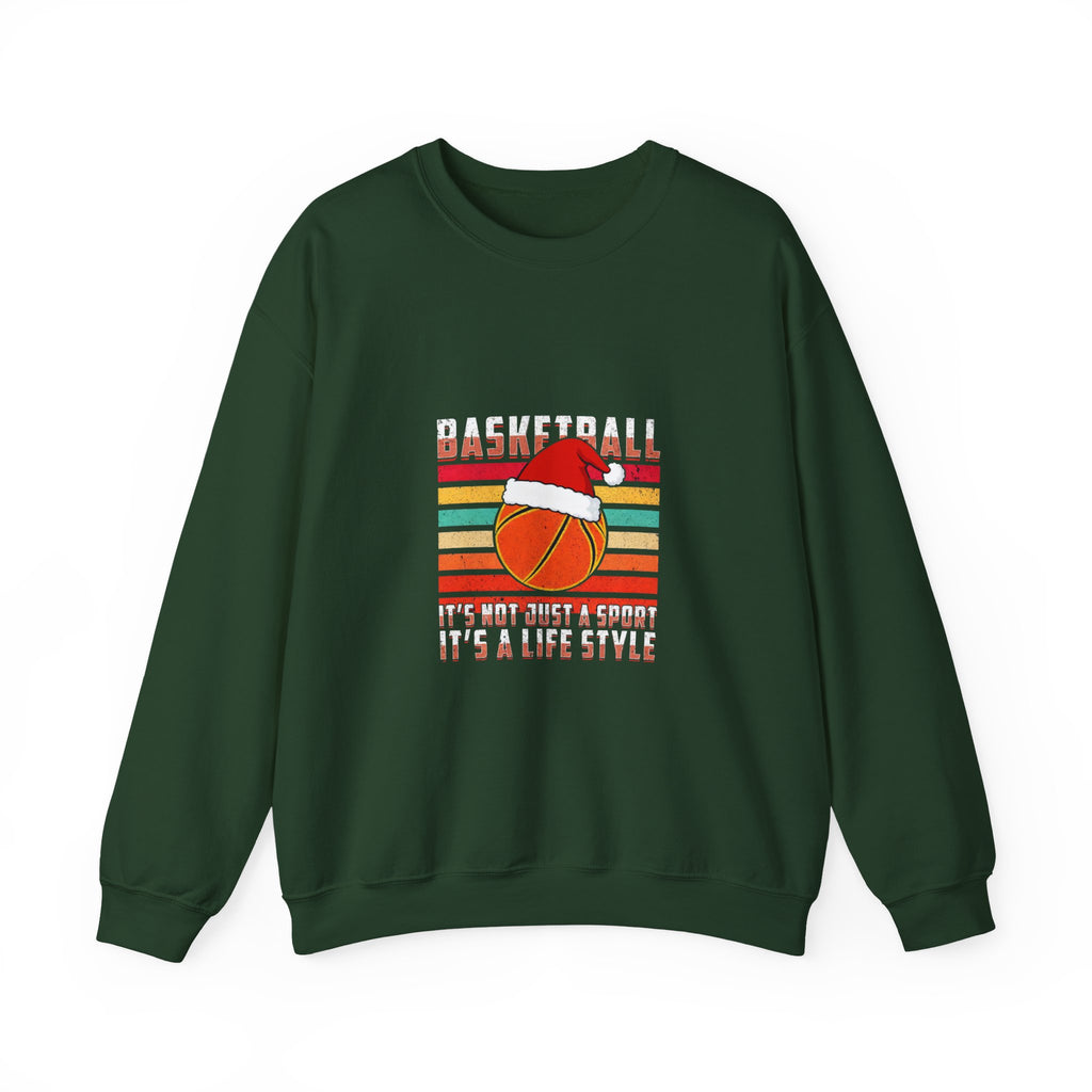 Basketball Christmas Sweatshirt with Santa Hat