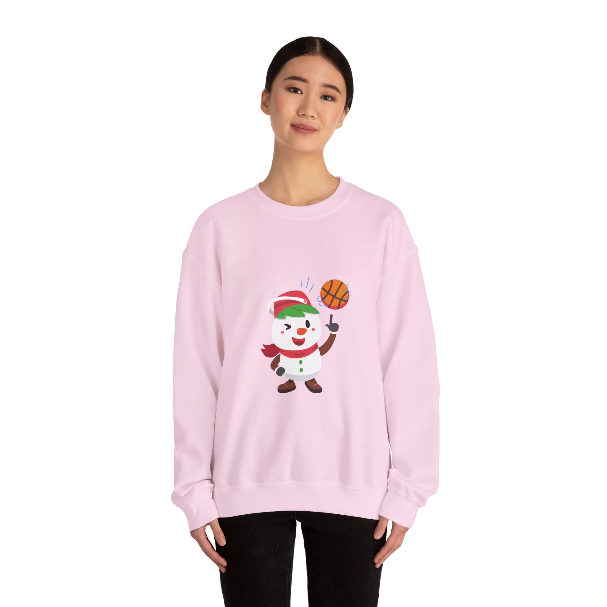 Forest Green Basketball Snowman Christmas Sweatshirt