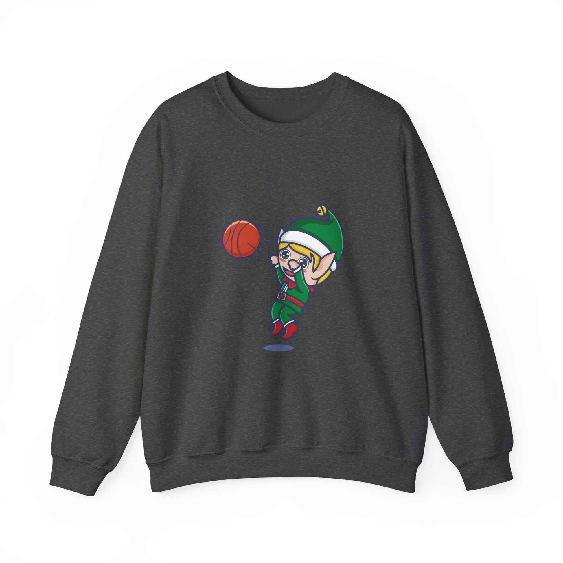 Heather Gray Basketball Elf Christmas Sweatshirt