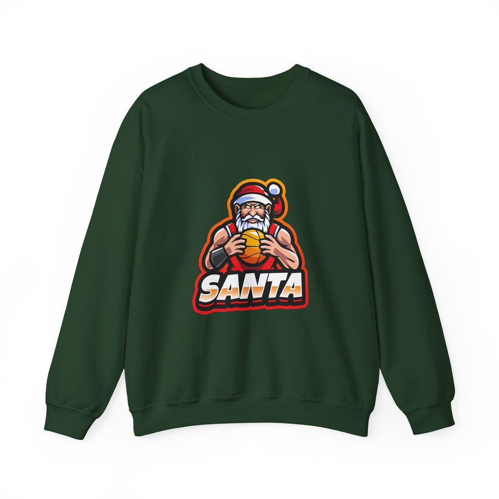 Forest Green Athletic Mascot Santa Christmas Sweatshirt