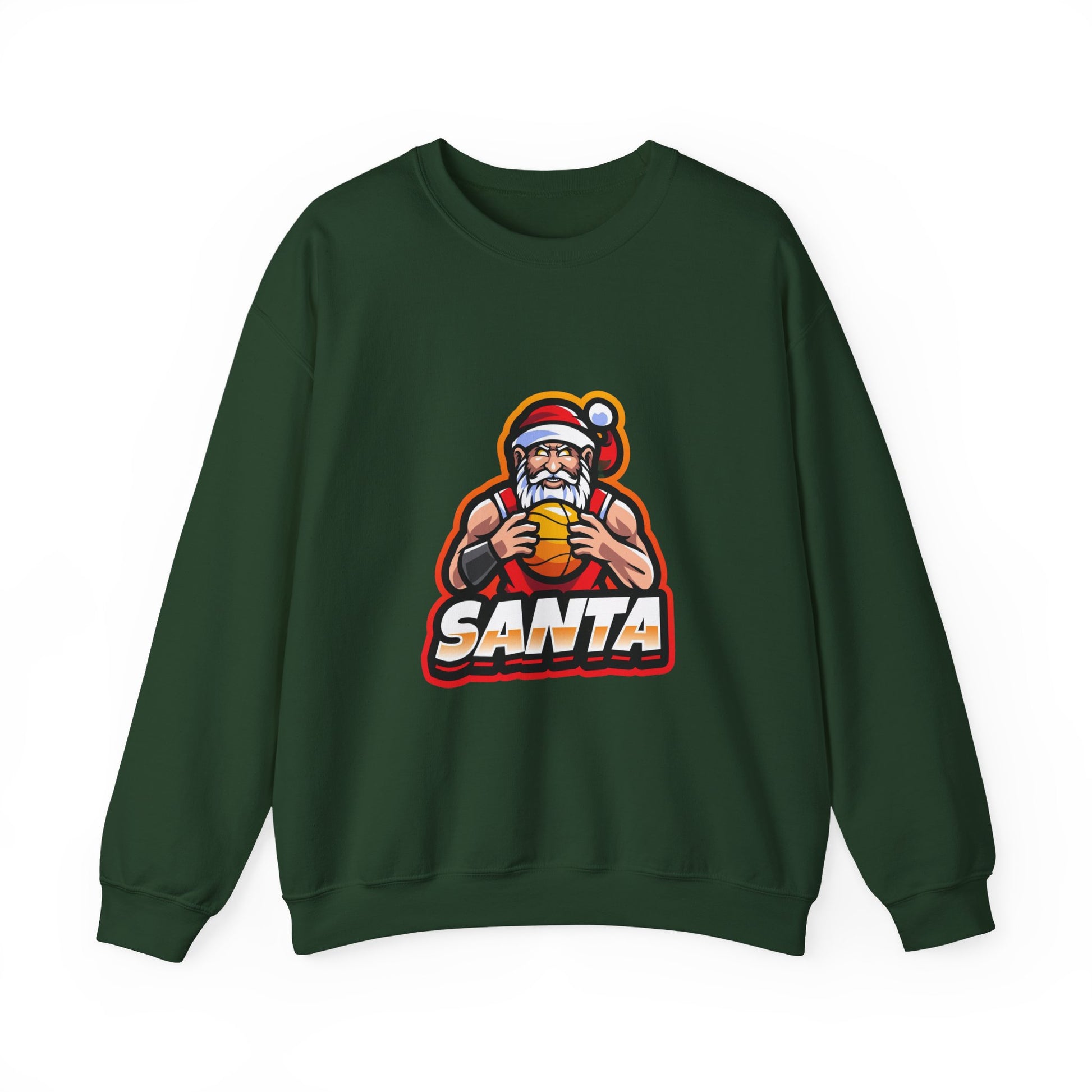 Forest Green Athletic Mascot Santa Christmas Sweatshirt