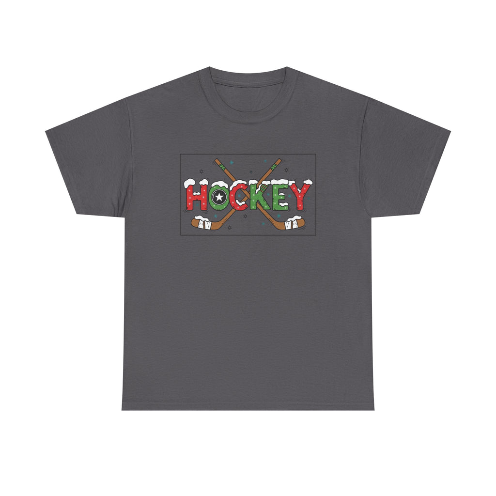 Hockey Holiday Tee - Unisex Cotton Shirt, Perfect for Sports Lovers, Christmas Gifts, Winter Parties, Game Days, Ice Hockey Enthusiasts